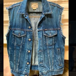 Polo Ralph Lauren Denim Vest American Flag — Medium — NWOT